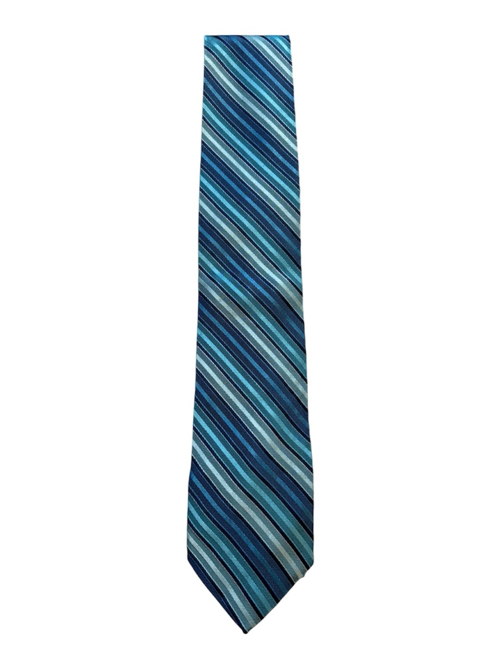 Brooks Brothers Makers & Merchants Blue Aqua Striped Silk Neck Tie Classic 3.5”